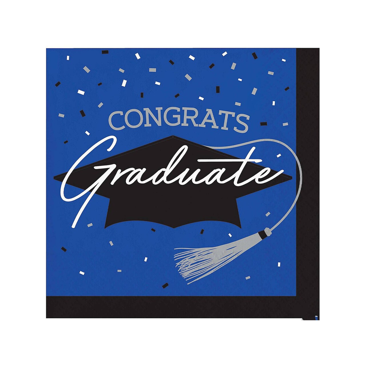 Creative Converting School Spirit Blue Graduation Paper Beverage Napkins 108 Count